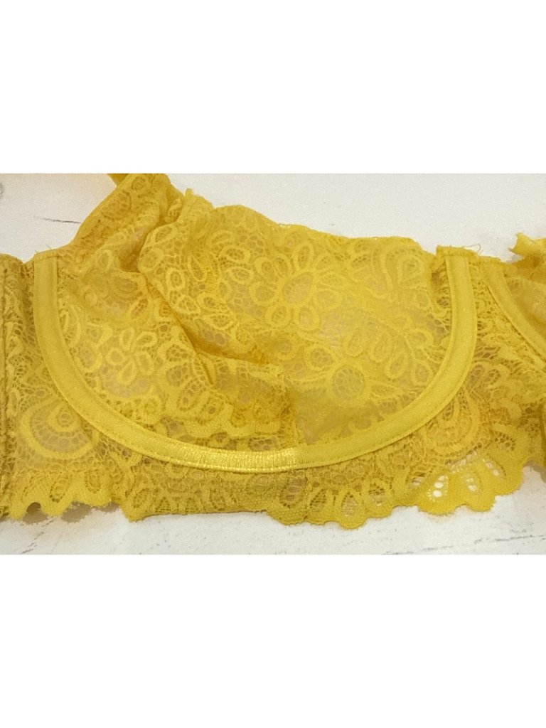 We Are We Wear Every Night Curve Underwire Lace Push Up Bra Bright Yellow Sz 40e — image 2 of 7